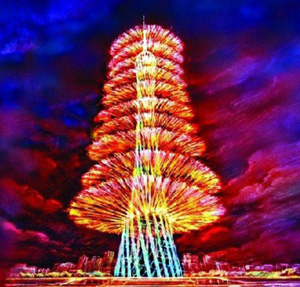 Китайское фейерверк шоу