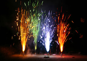 Фейерверк фонтан, вулкан